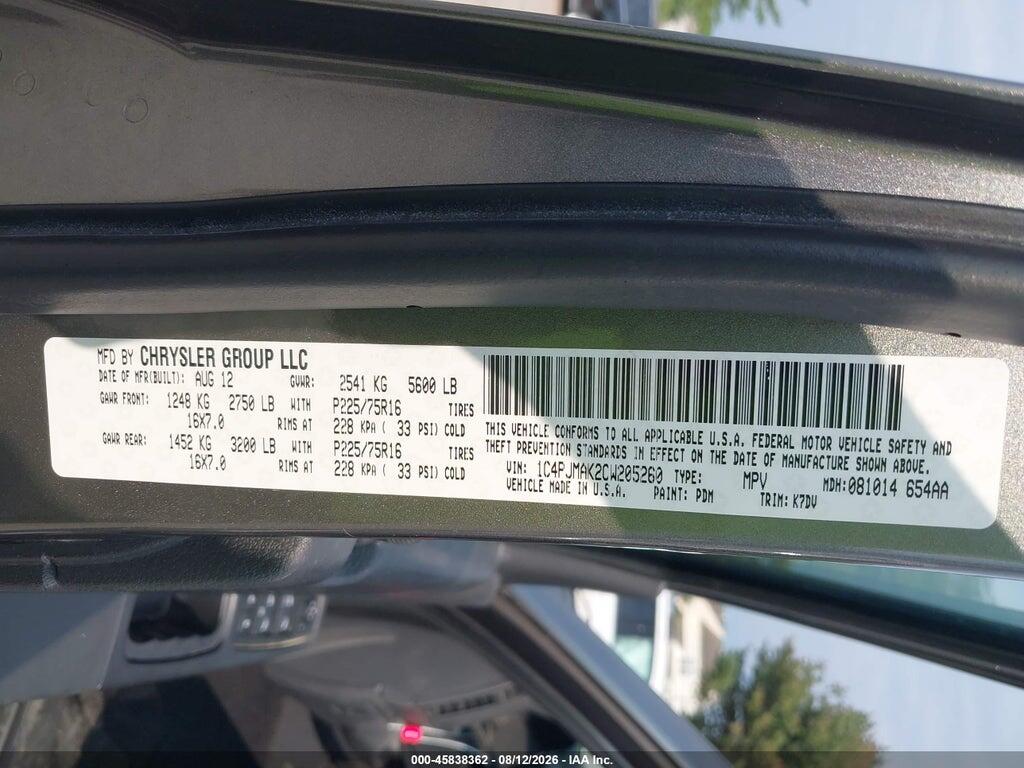 1C4PJMAK2CW205260 2012 JEEP LIBERTY photo no. 9