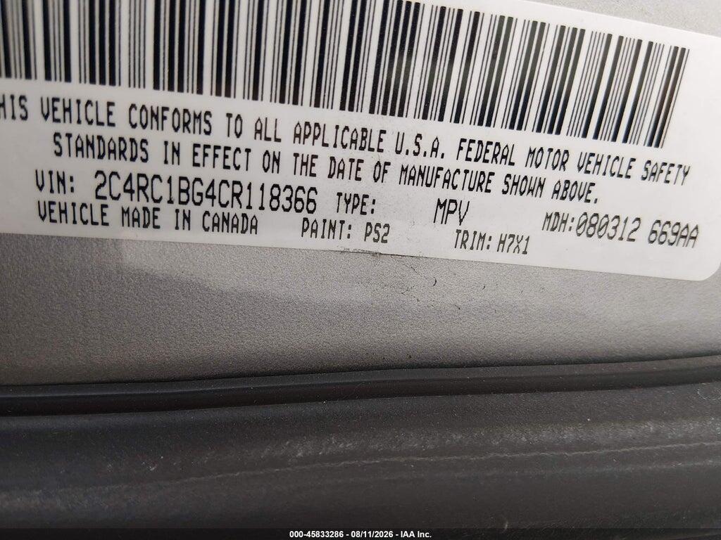 2C4RC1BG4CR118366 2012 CHRYSLER TOWN & COUNTRY photo no. 9