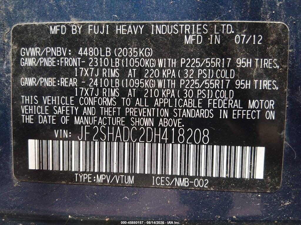 JF2SHADC2DH418208 2013 SUBARU FORESTER photo no. 9