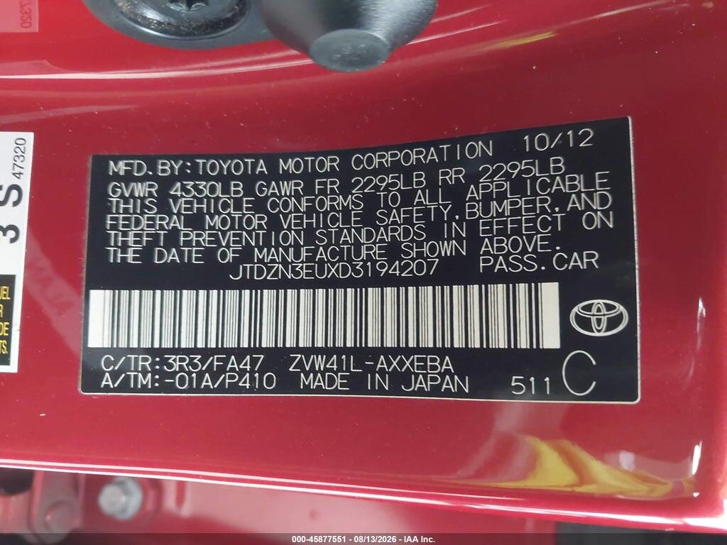 JTDZN3EUXD3194207 2013 TOYOTA PRIUS V photo no. 9