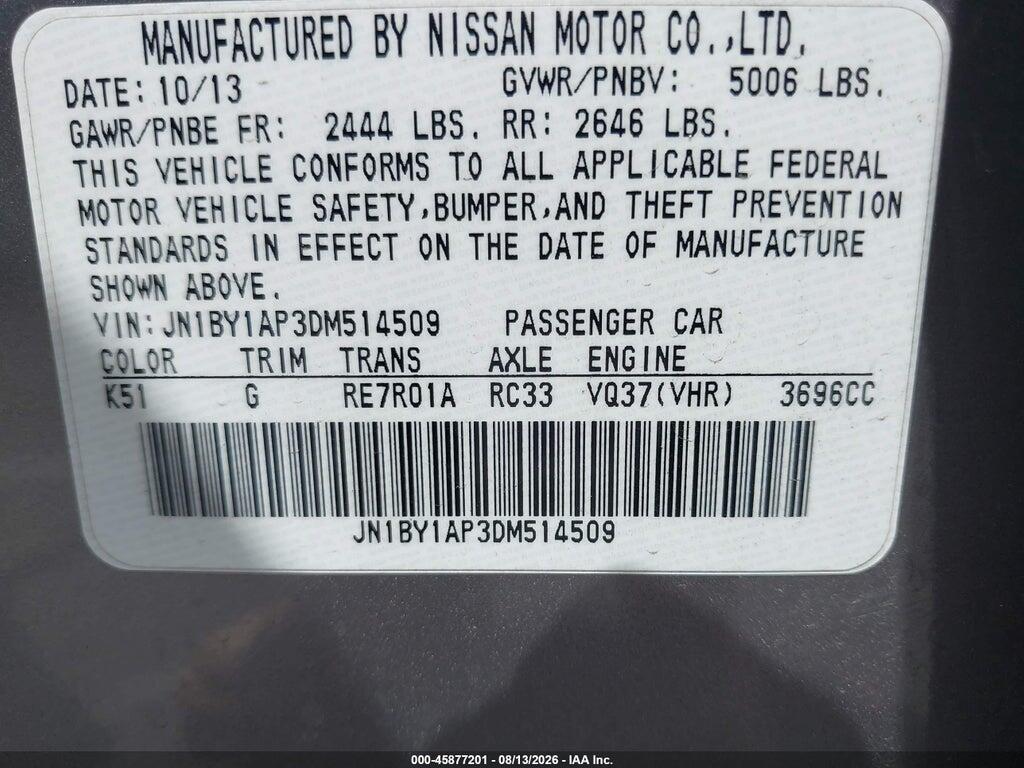 JN1BY1AP3DM514509 2013 INFINITI M37 photo no. 9
