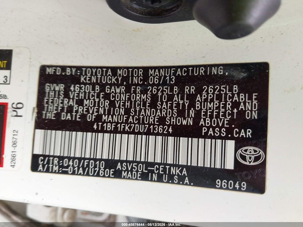4T1BF1FK7DU713624 2013 TOYOTA CAMRY photo no. 9