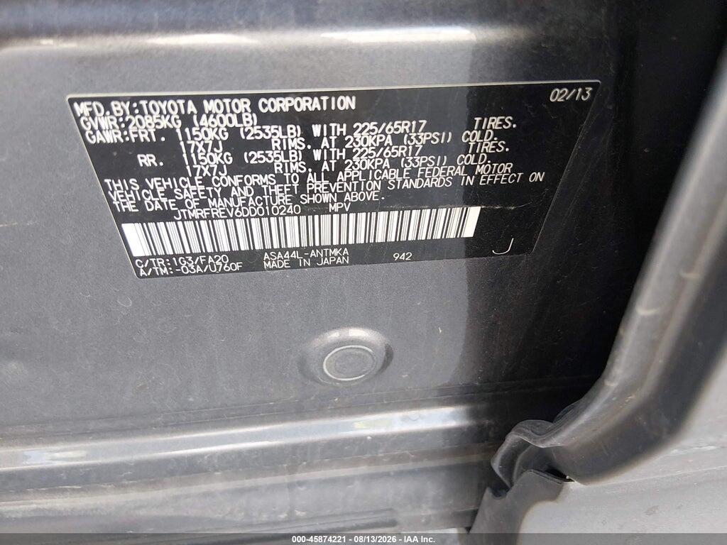 JTMRFREV6DD010240 2013 TOYOTA RAV4 photo no. 9