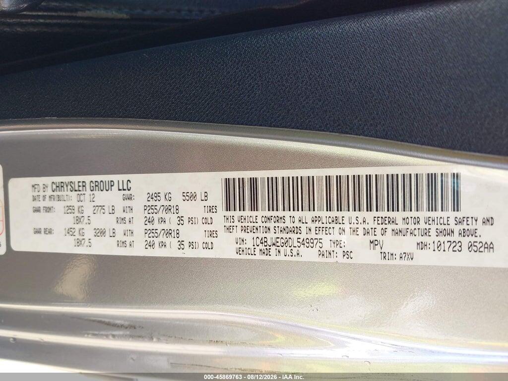 1C4BJWEG0DL549975 2013 JEEP WRANGLER UNLIMITED photo no. 9