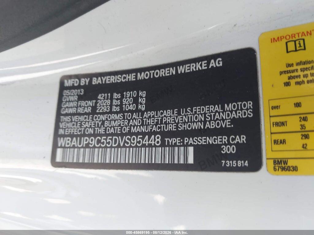 WBAUP9C55DVS95448 2013 BMW 128I photo no. 9