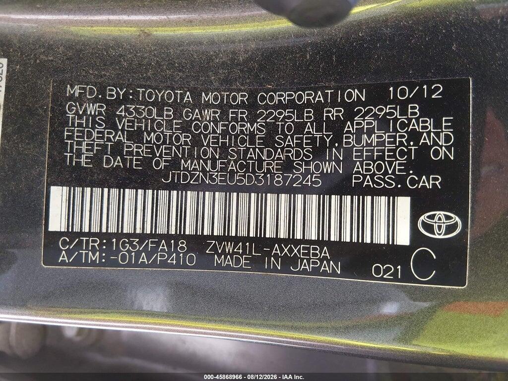 JTDZN3EU5D3187245 2013 TOYOTA PRIUS V photo no. 9