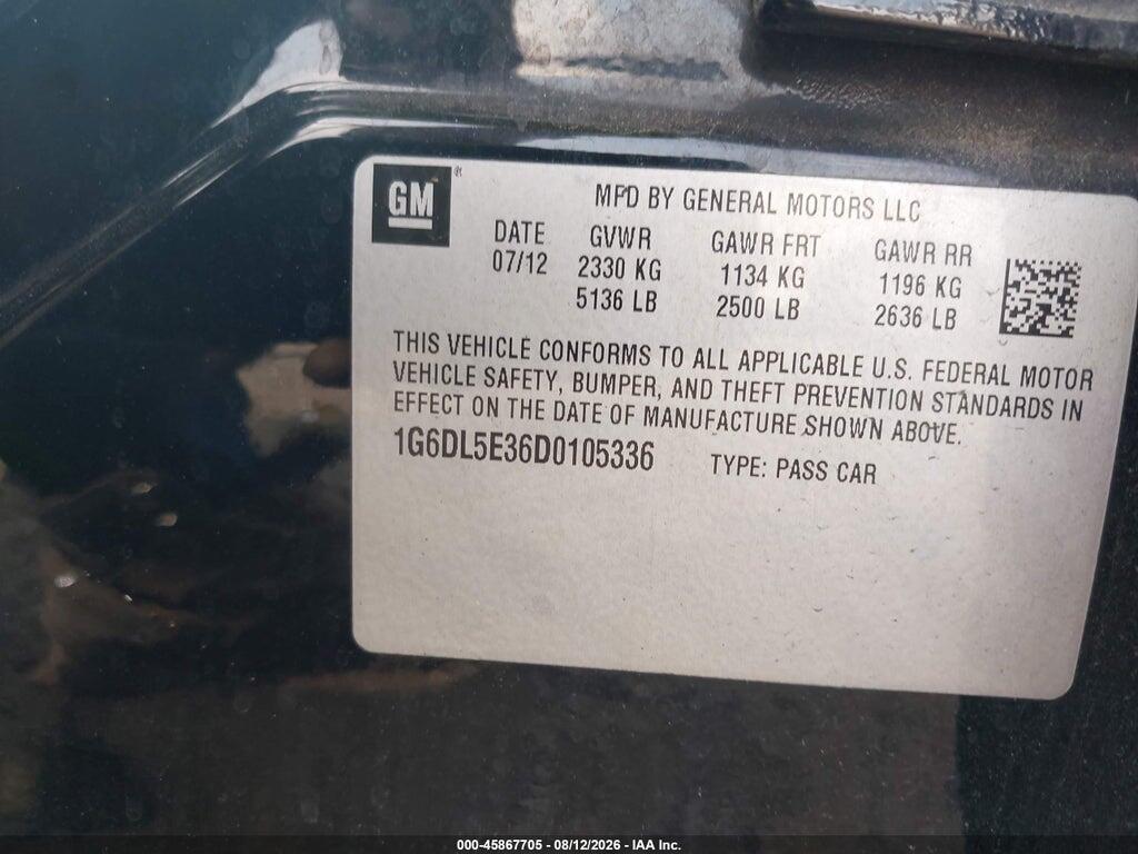 1G6DL5E36D0105336 2013 CADILLAC CTS photo no. 9