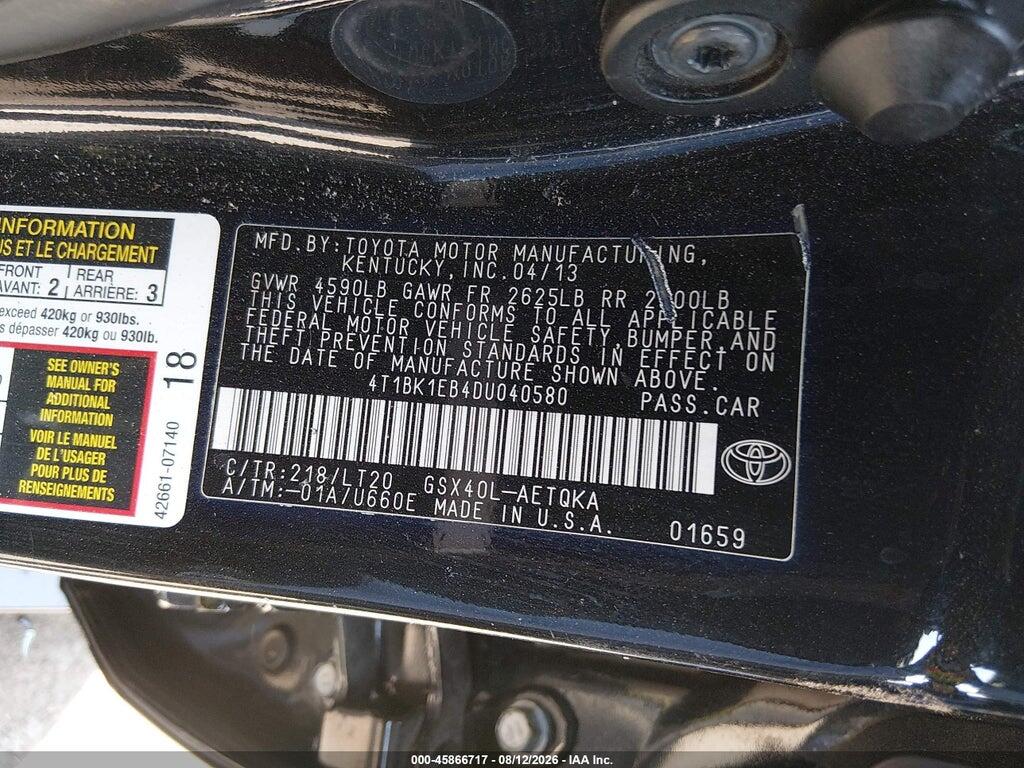 4T1BK1EB4DU040580 2013 TOYOTA AVALON photo no. 9