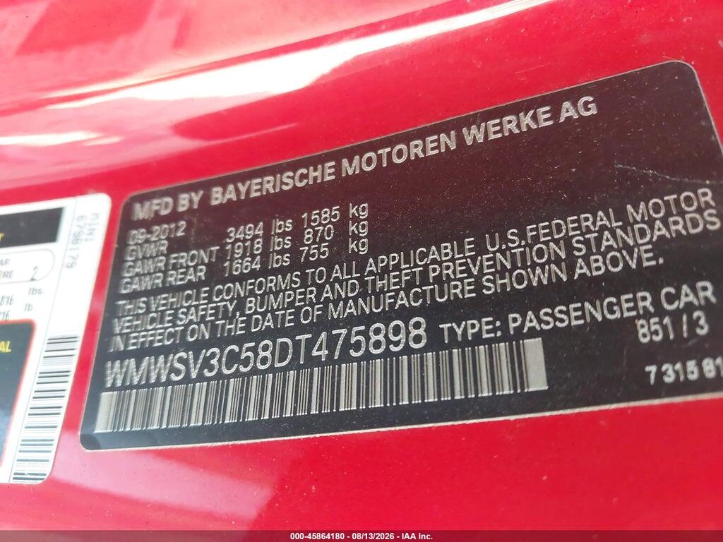 WMWSV3C58DT475898 2013 MINI HARDTOP photo no. 9