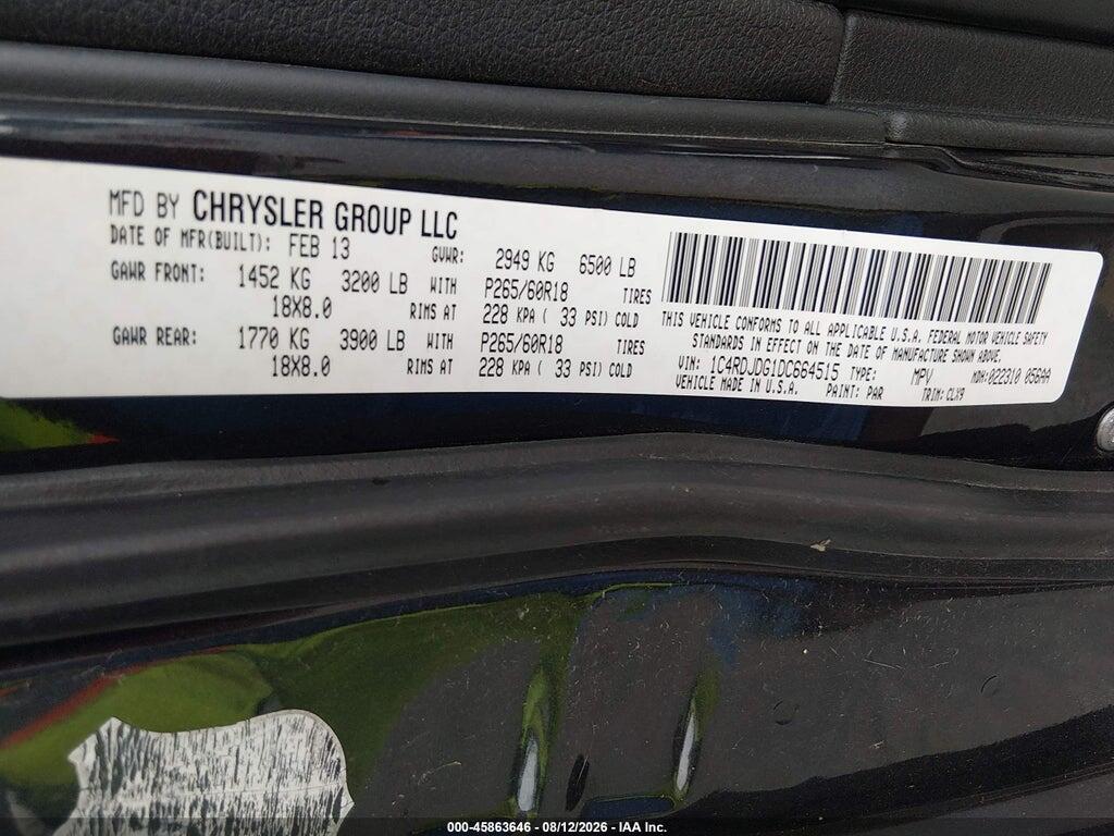 1C4RDJDG1DC664515 2013 DODGE DURANGO photo no. 9