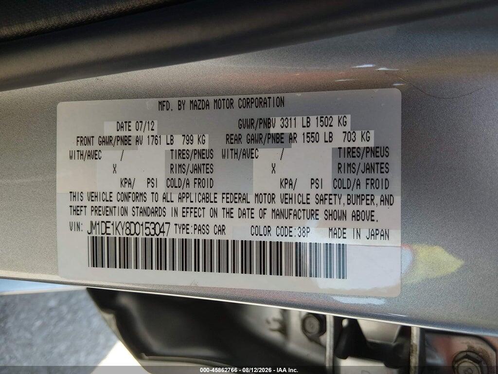 JM1DE1KY8D0153047 2013 MAZDA MAZDA2 photo no. 9