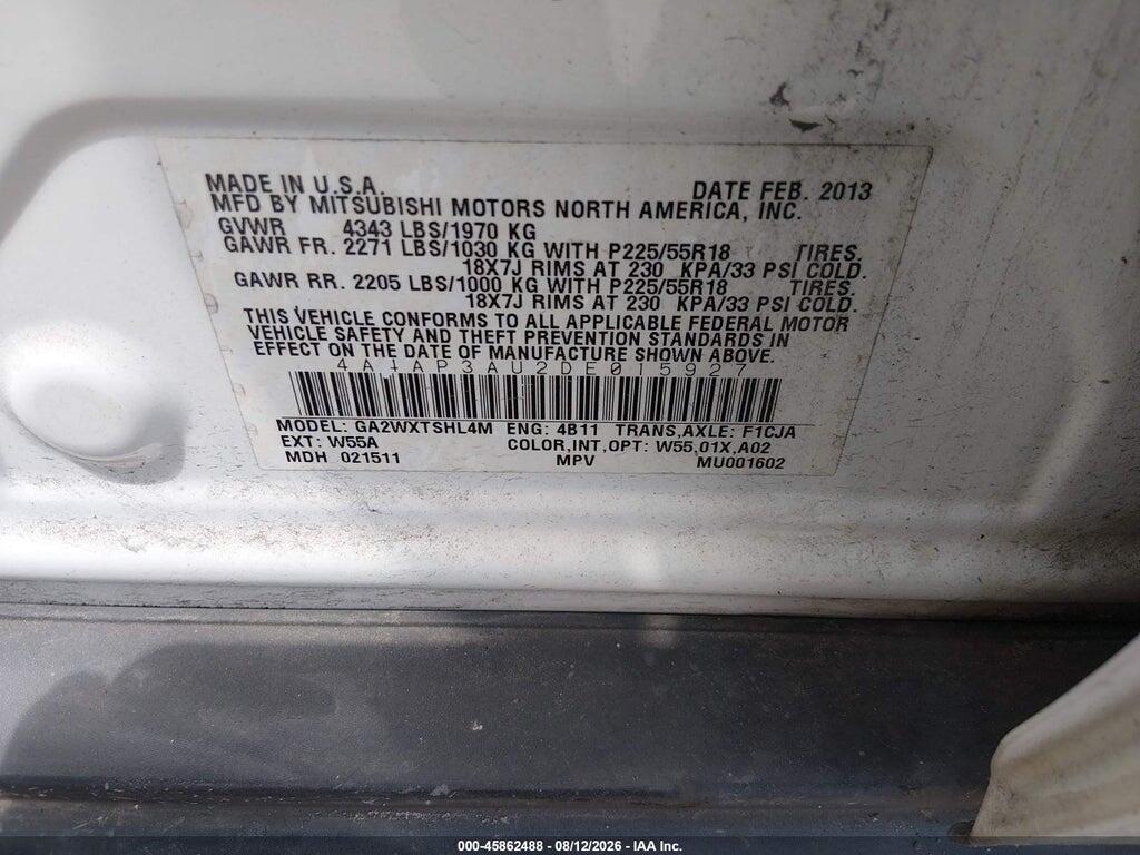 4A4AP3AU2DE015927 2013 MITSUBISHI OUTLANDER SPORT photo no. 9