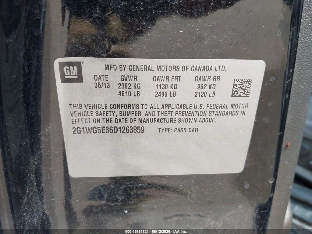 2G1WG5E36D1263859 2013 CHEVROLET IMPALA photo no. 9