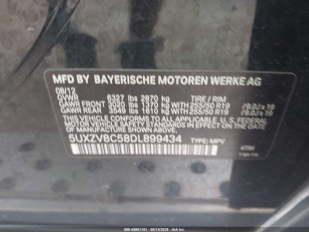 5UXZV8C58DL899434 2013 BMW X5 photo no. 9