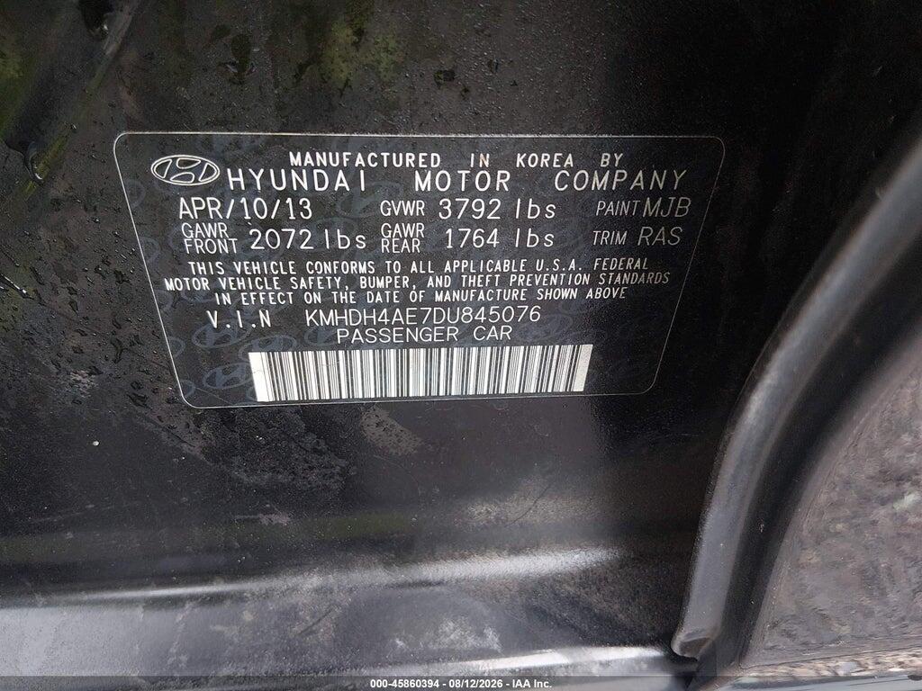 KMHDH4AETDU845076 2013 HYUNDAI ELANTRA photo no. 9