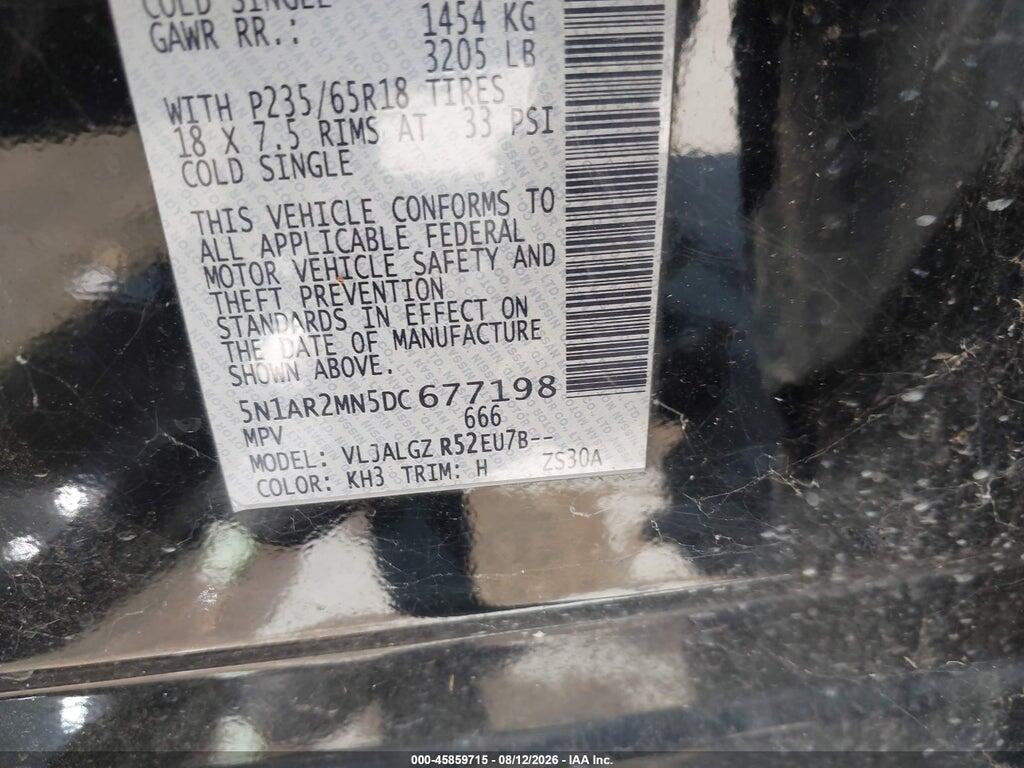 5N1AR2MN5DC677198 2013 NISSAN PATHFINDER photo no. 9
