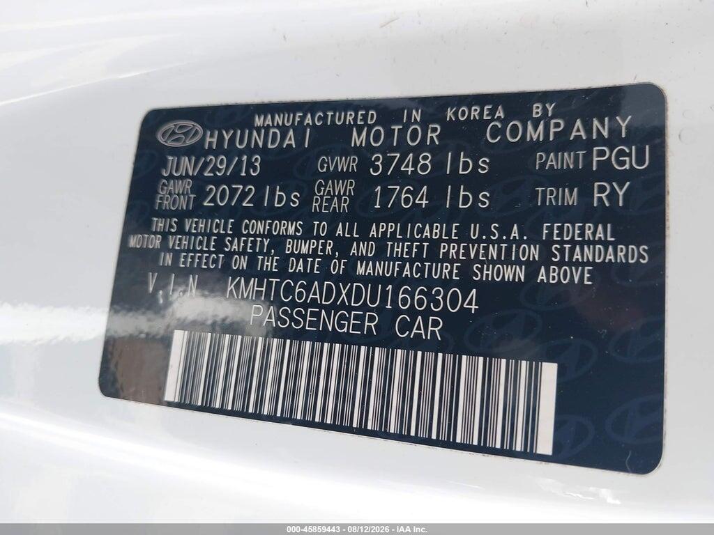 KMHTC6ADXDU166304 2013 HYUNDAI VELOSTER photo no. 9