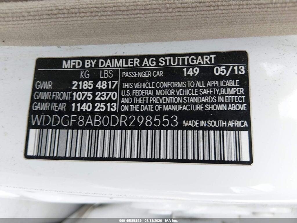 WDDGF8AB0DR298553 2013 MERCEDES-BENZ C 300 photo no. 9
