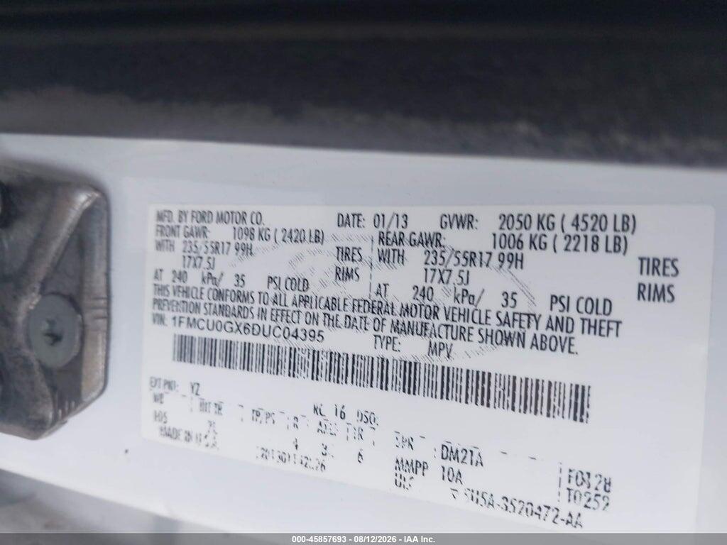 1FMCU0GX6DUC04395 2013 FORD ESCAPE photo no. 9