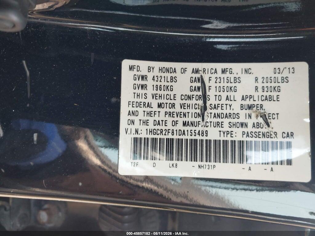 1HGCR2F81DA155489 2013 HONDA ACCORD photo no. 9