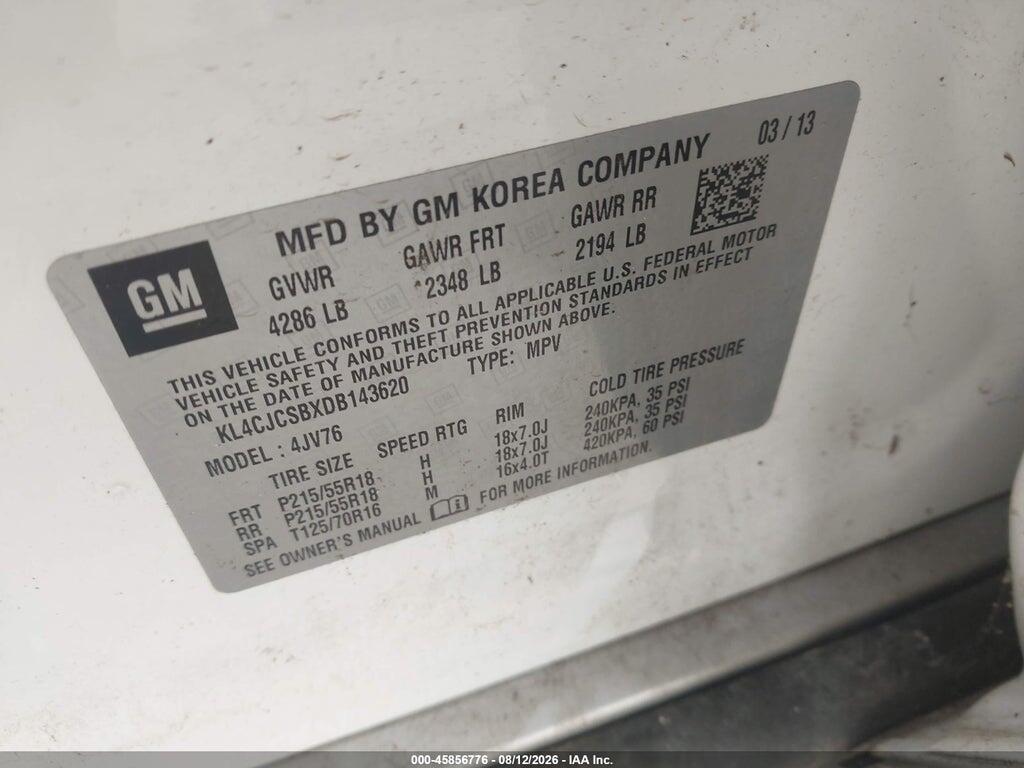 KL4CJCSBXDB143620 2013 BUICK ENCORE photo no. 9