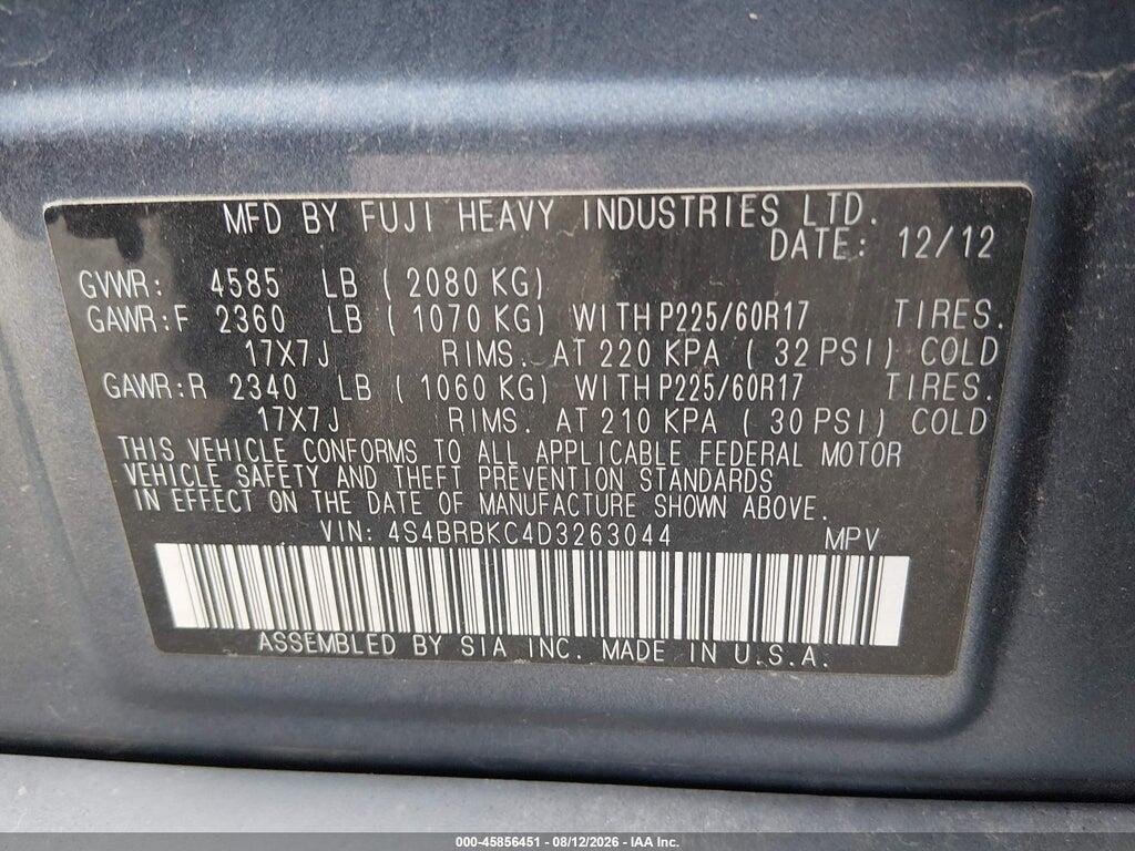 4S4BRBKC4D3263044 2013 SUBARU OUTBACK photo no. 9