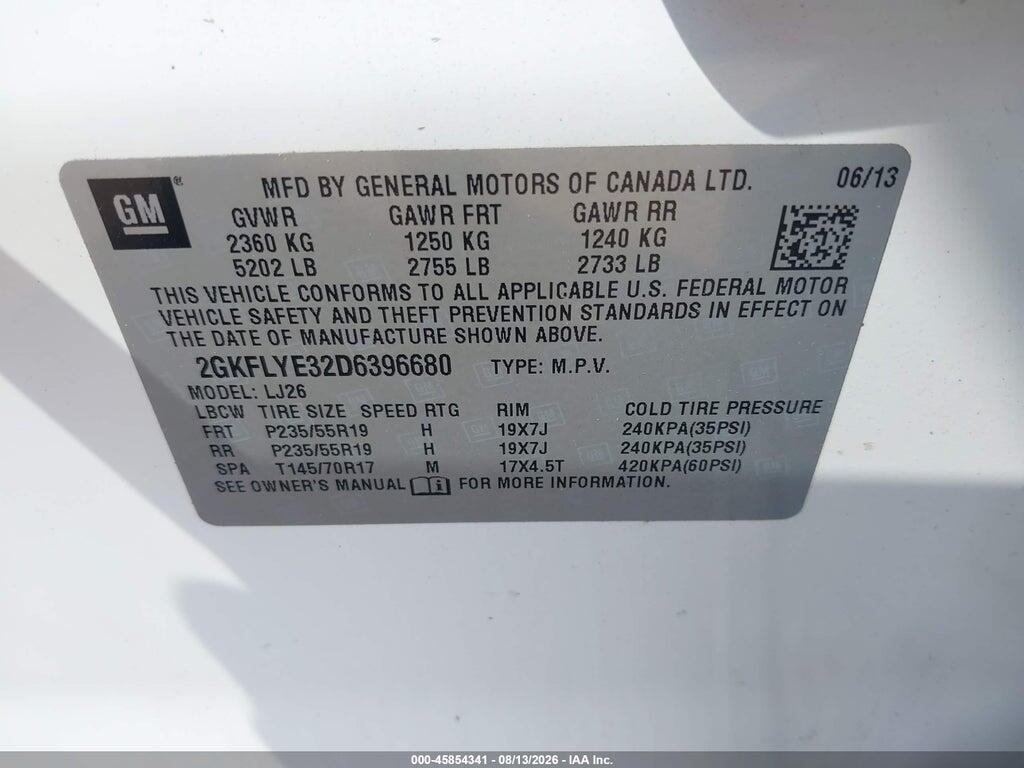 2GKFLYE32D6396680 2013 GMC TERRAIN photo no. 9