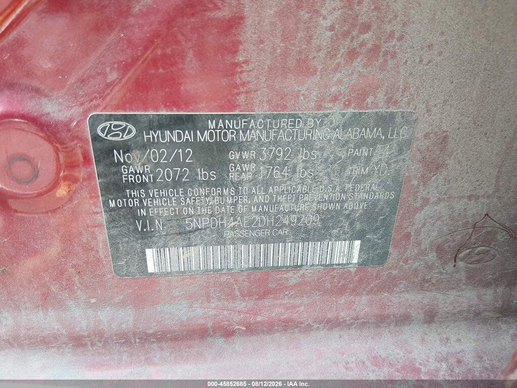 5NPDH4AE2DH249209 2013 HYUNDAI ELANTRA photo no. 9