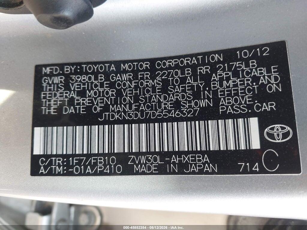 JTDKN3DU7D5546327 2013 TOYOTA PRIUS photo no. 9