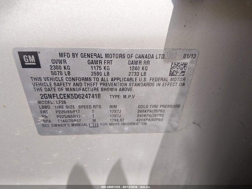 2GNFLCEK5D6247418 2013 CHEVROLET EQUINOX photo no. 9