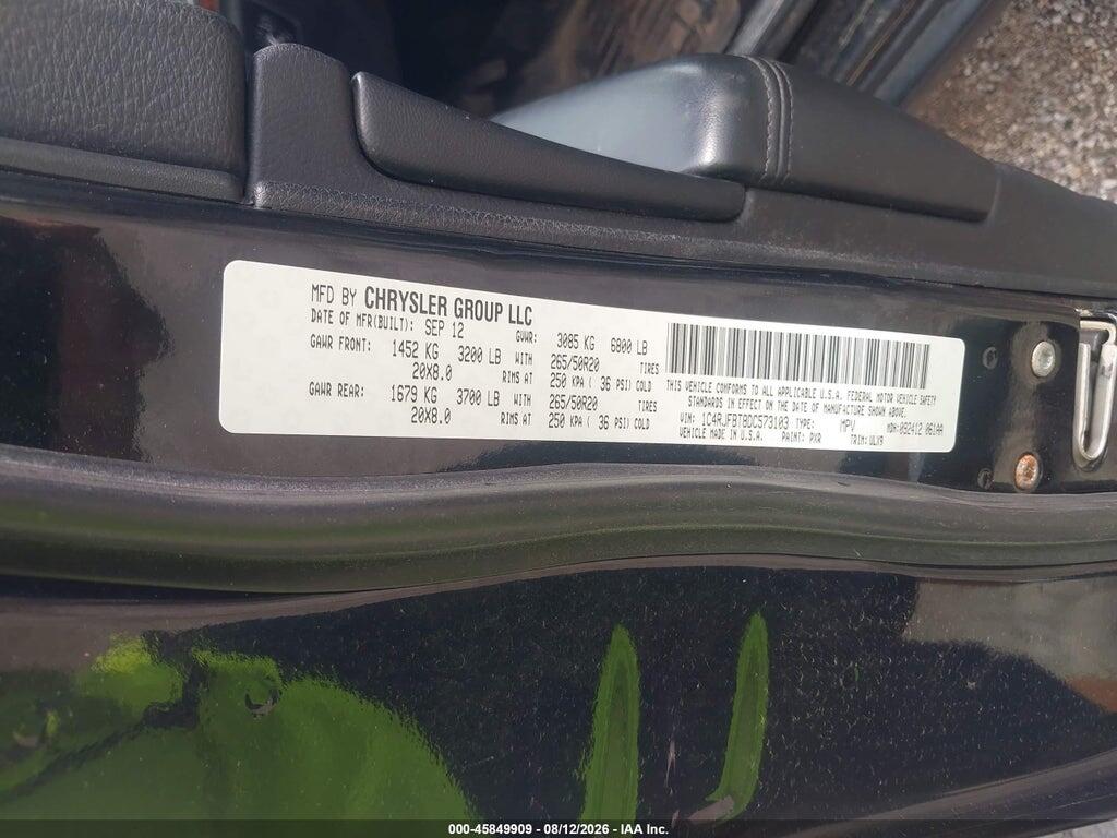 1C4RJFBT8DC573103 2013 JEEP GRAND CHEROKEE photo no. 9