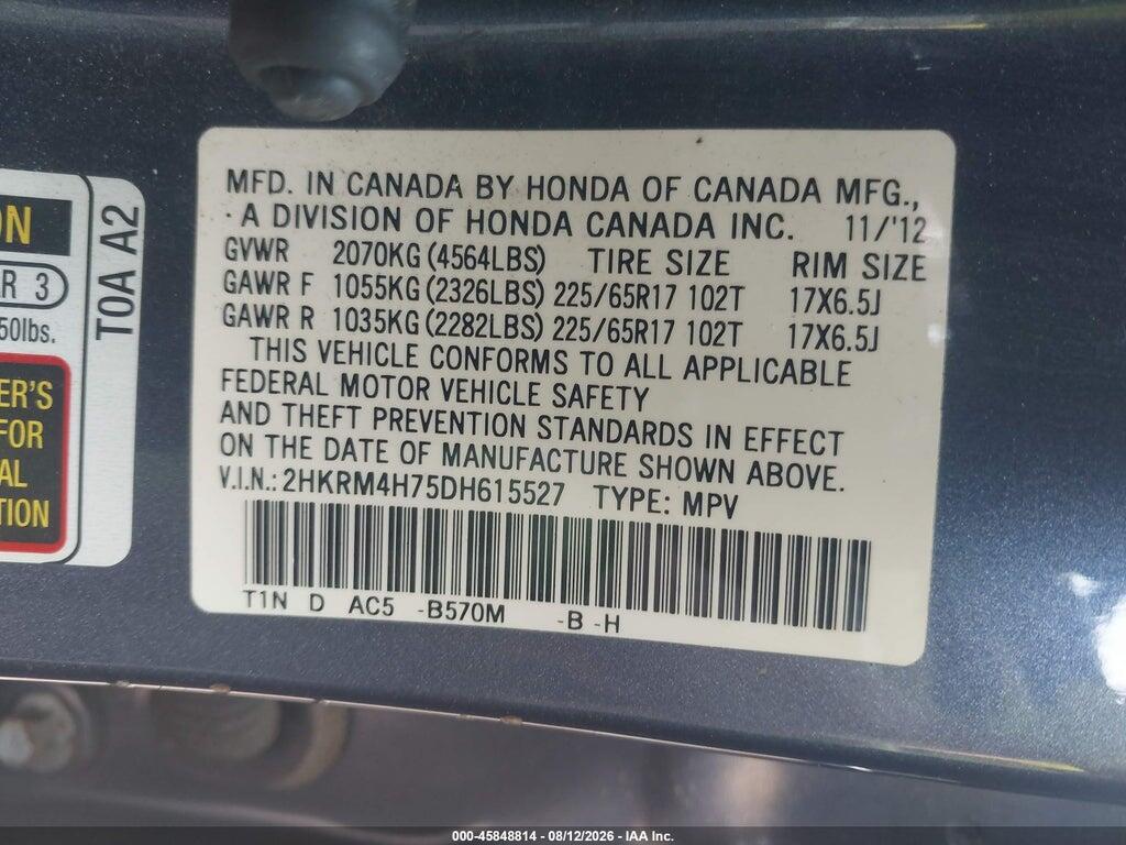 2HKRM4H75DH615527 2013 HONDA CR-V photo no. 9