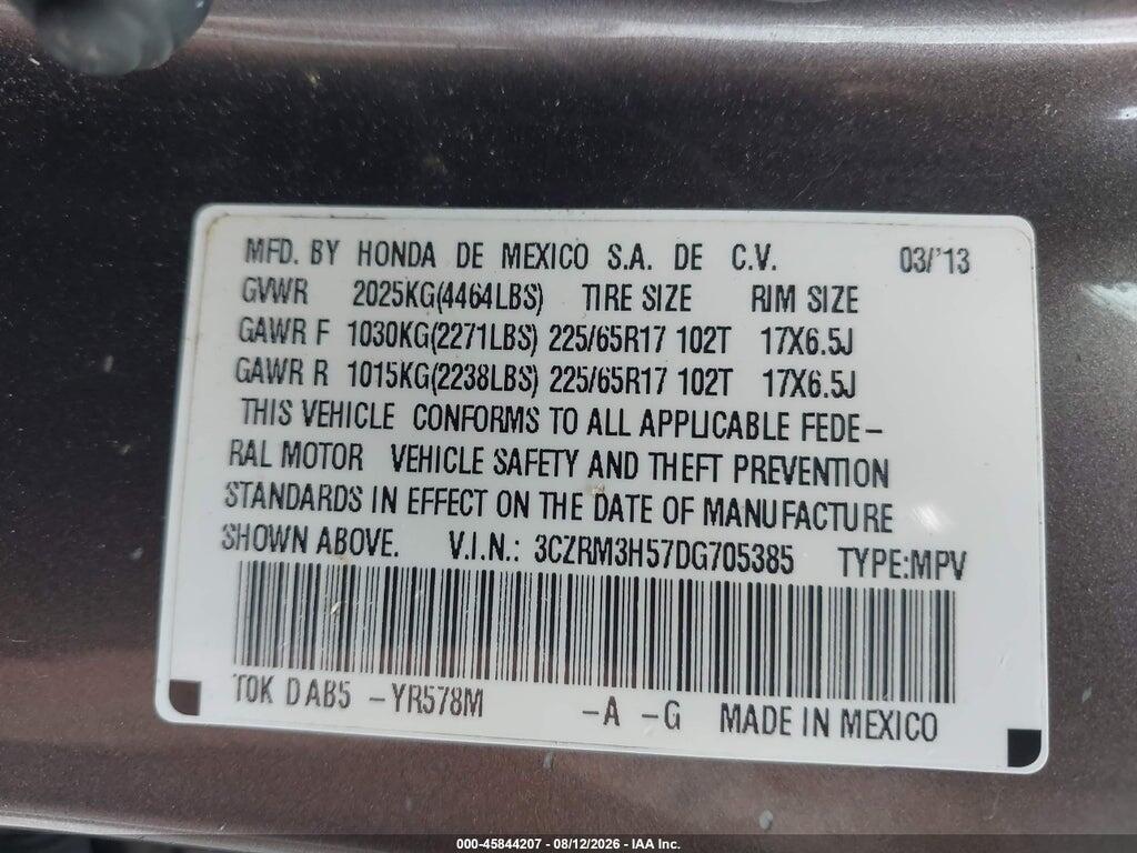 3CZRM3H57DG705385 2013 HONDA CR-V photo no. 9