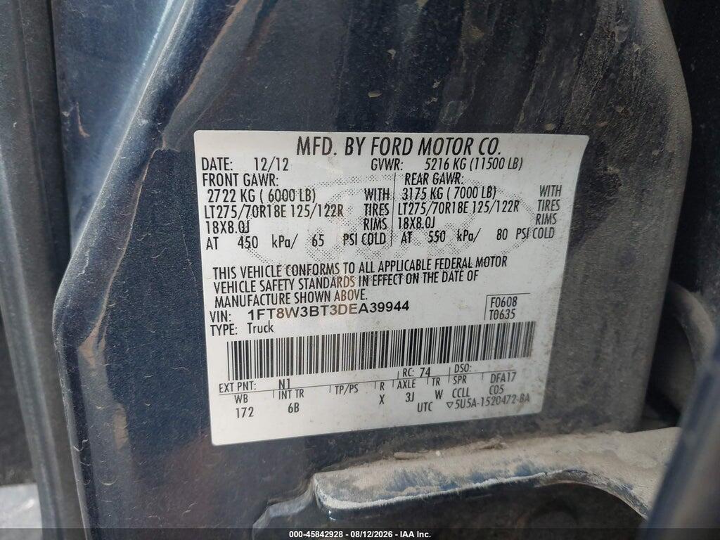 1FT8W3BT3DEA39944 2013 FORD F-350 photo no. 8