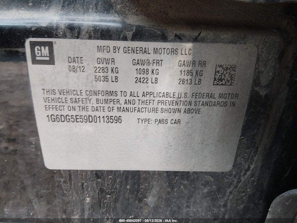 1G6DG5E59D0113596 2013 CADILLAC CTS photo no. 9