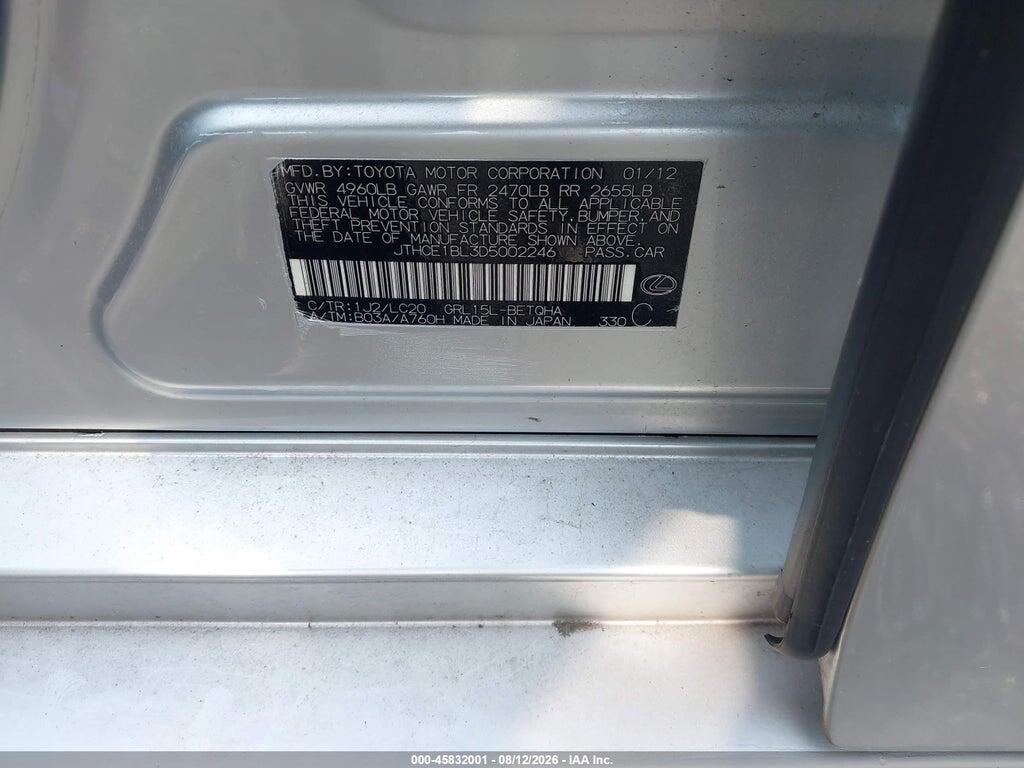 JTHCE1BL3D5002246 2013 LEXUS GS 350 photo no. 9