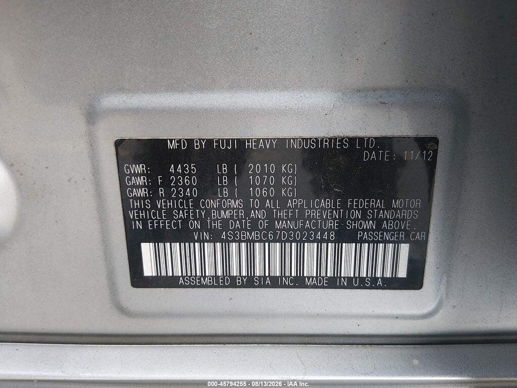 4S3BMBC67D3023448 2013 SUBARU LEGACY photo no. 9