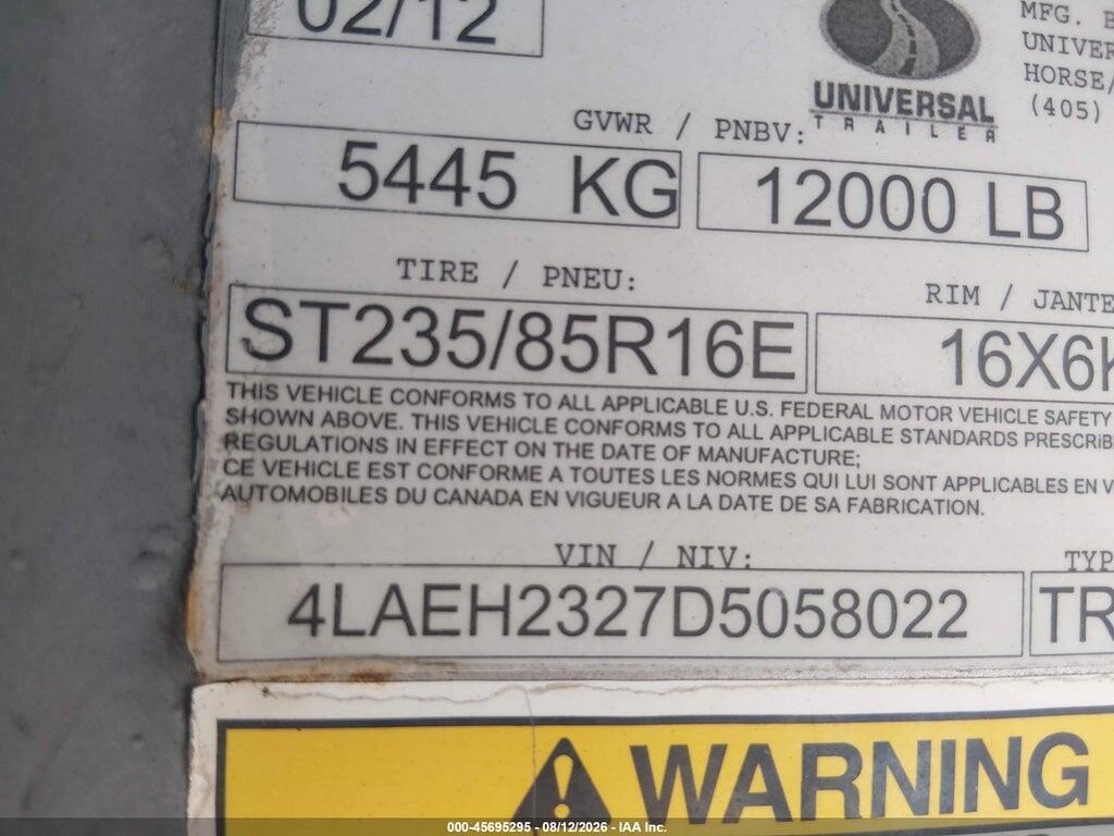 4LAEH2327D5058022 2013 EXXISS ALUMINUM TRAILERS UNKNOWN photo no. 9