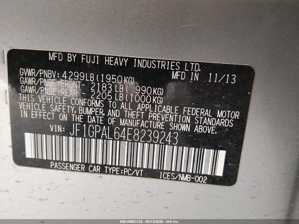 JF1GPAL64E8239243 2014 SUBARU IMPREZA photo no. 9