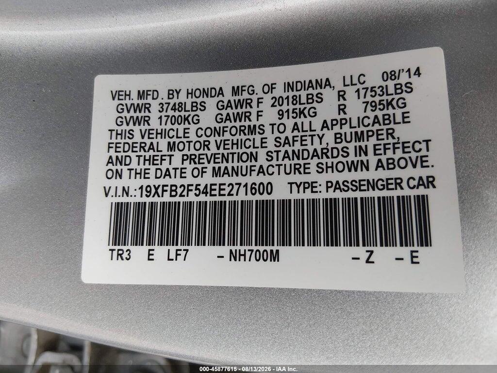 19XFB2F54EE271600 2014 HONDA CIVIC photo no. 9