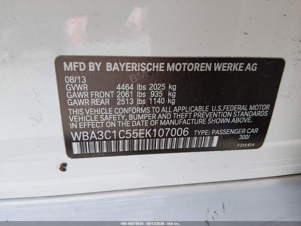 WBA3C1C55EK107006 2014 BMW 328I photo no. 9