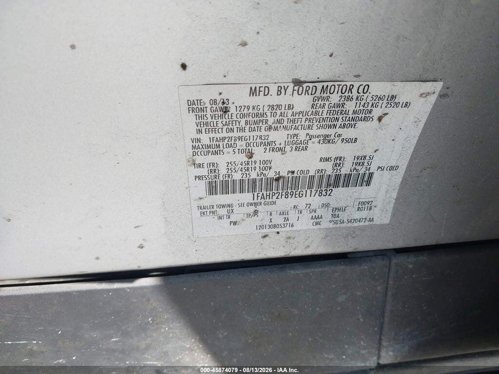 1FAHP2F89EG117832 2014 FORD TAURUS photo no. 9