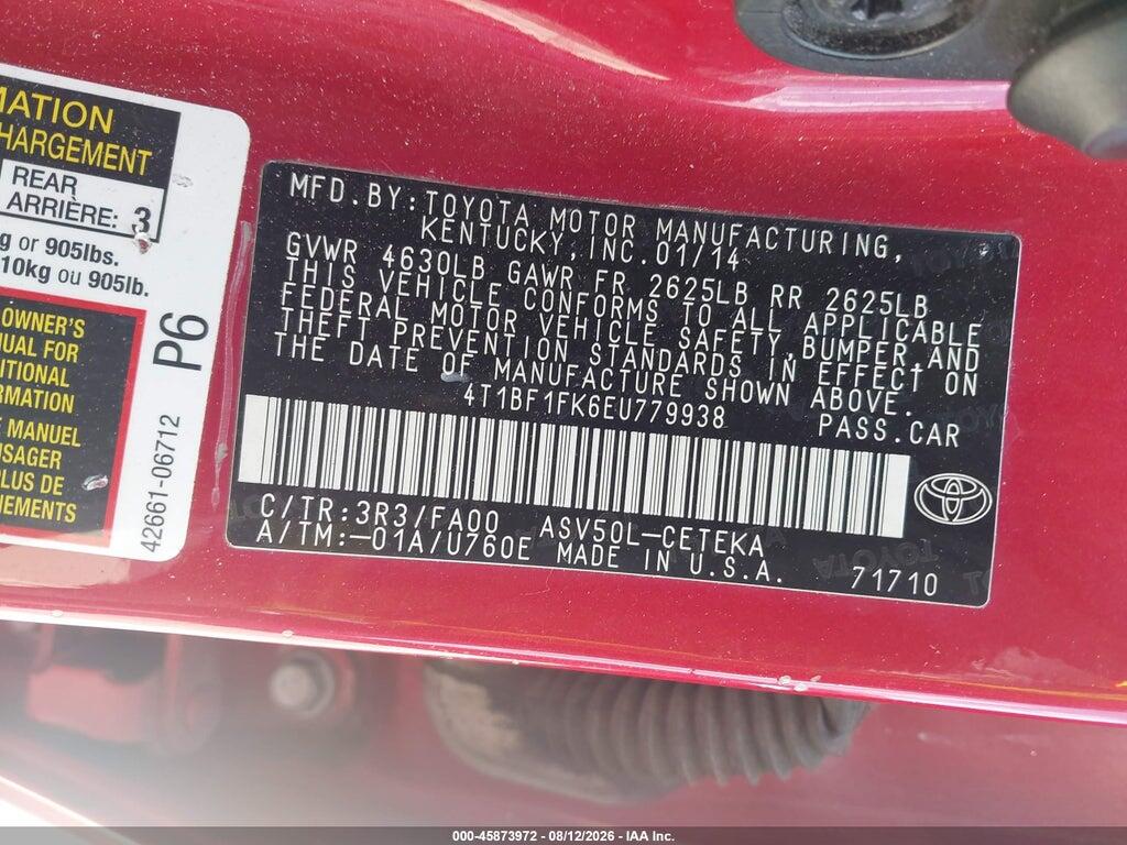 4T1BF1FK6EU779938 2014 TOYOTA CAMRY photo no. 9
