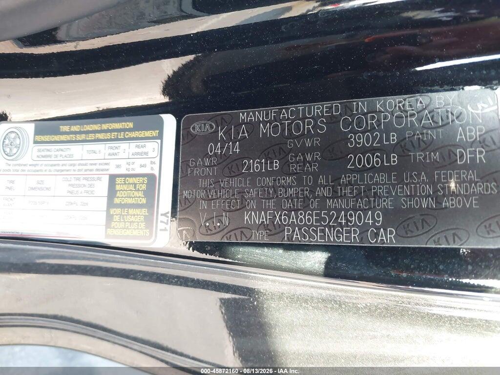 KNAFX6A86E5249049 2014 KIA FORTE KOUP photo no. 9