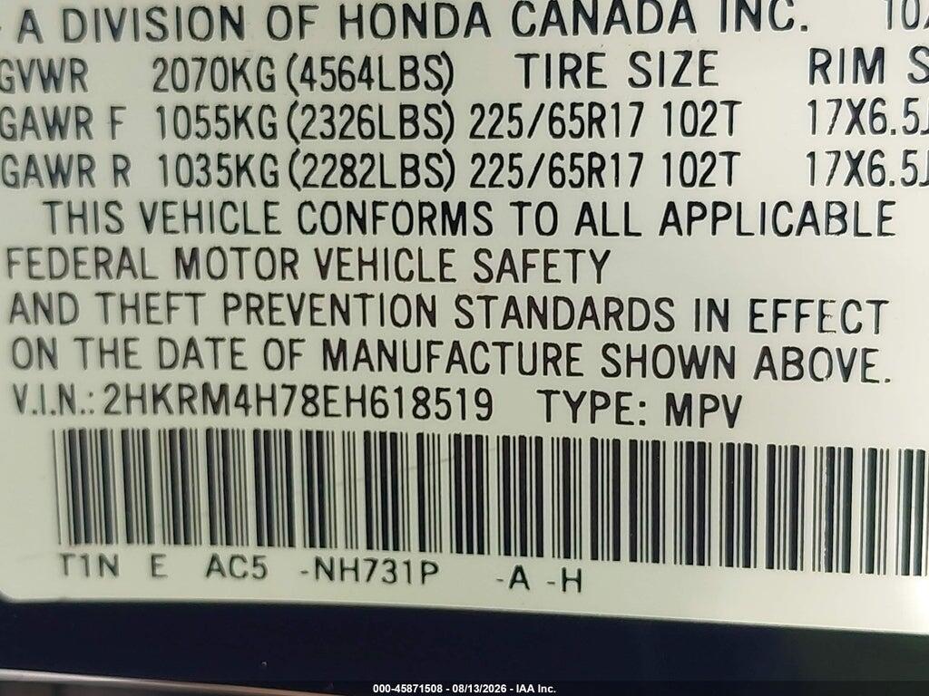 2HKRM4H78EH618519 2014 HONDA CR-V photo no. 9