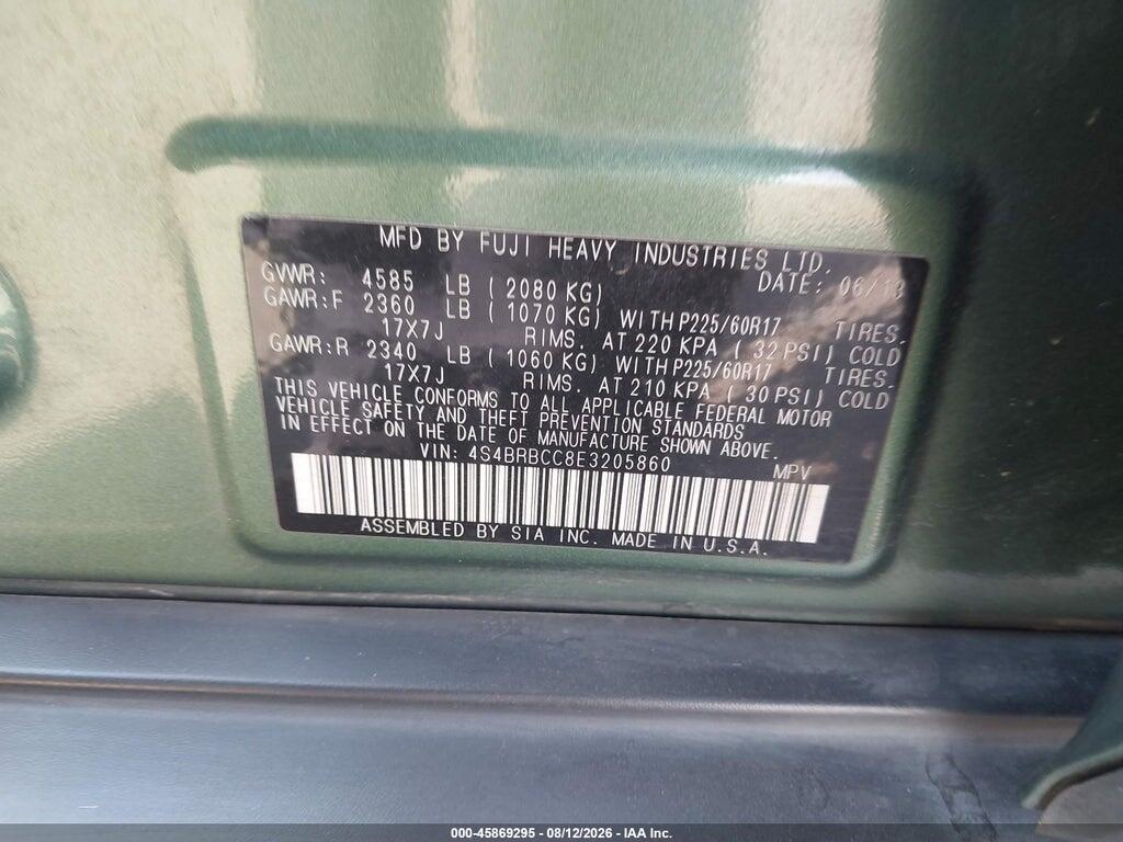 4S4BRBCC8E3205860 2014 SUBARU OUTBACK photo no. 9