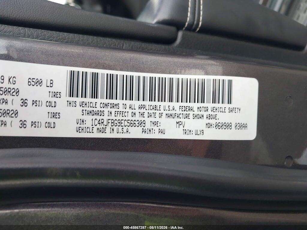 1C4RJFBG9EC566309 2014 JEEP GRAND CHEROKEE photo no. 9