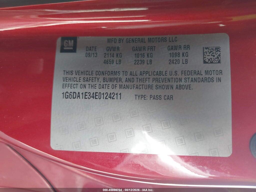 1G6DA1E34E0124211 2014 CADILLAC CTS photo no. 9