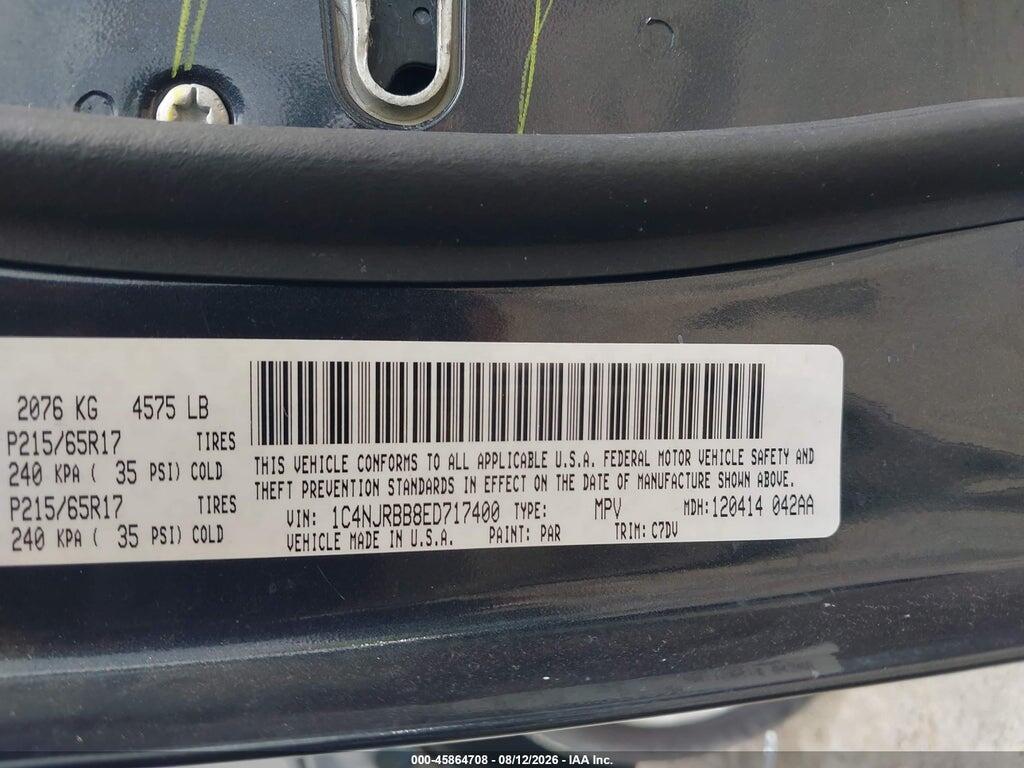 1C4NJRBB8ED717400 2014 JEEP PATRIOT photo no. 9