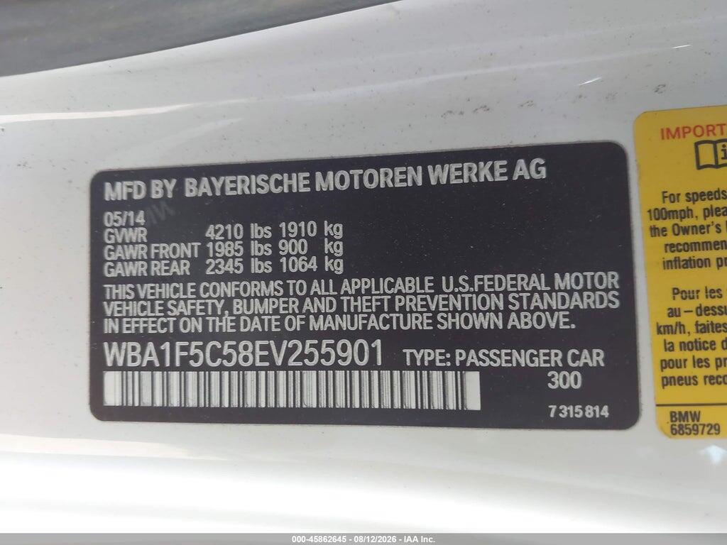 WBA1F5C58EV255901 2014 BMW 228I photo no. 9